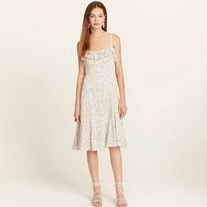 NWT J CREW Ruffle Stretch Silk dress in Wisp Floral Sleeveless BG463 size 8